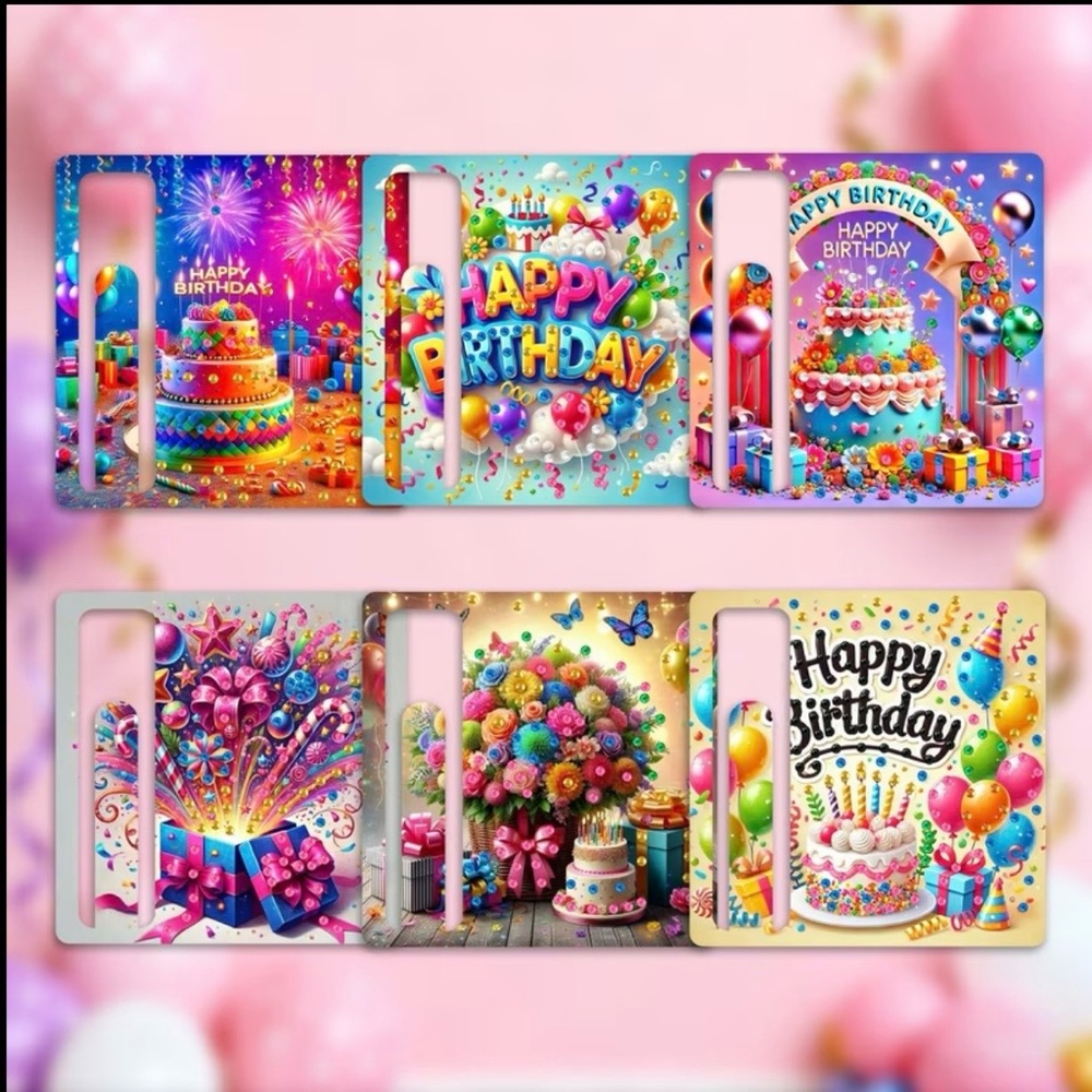 1 Handcrafted Rhinestone Birthday Money Slider Card - Pick 1
